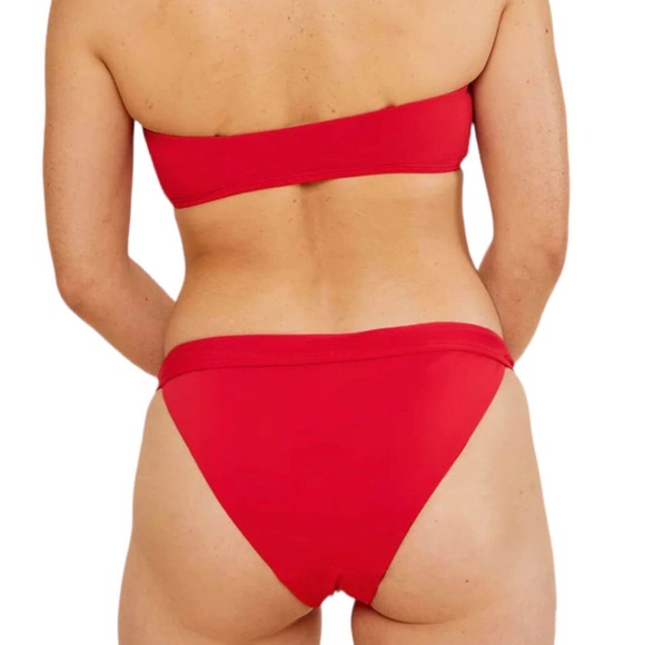 NWT Andie The Banded Cheeky Bottom Cherry Red Swim Suit Briefs Size 3XL - Picture 4 of 8